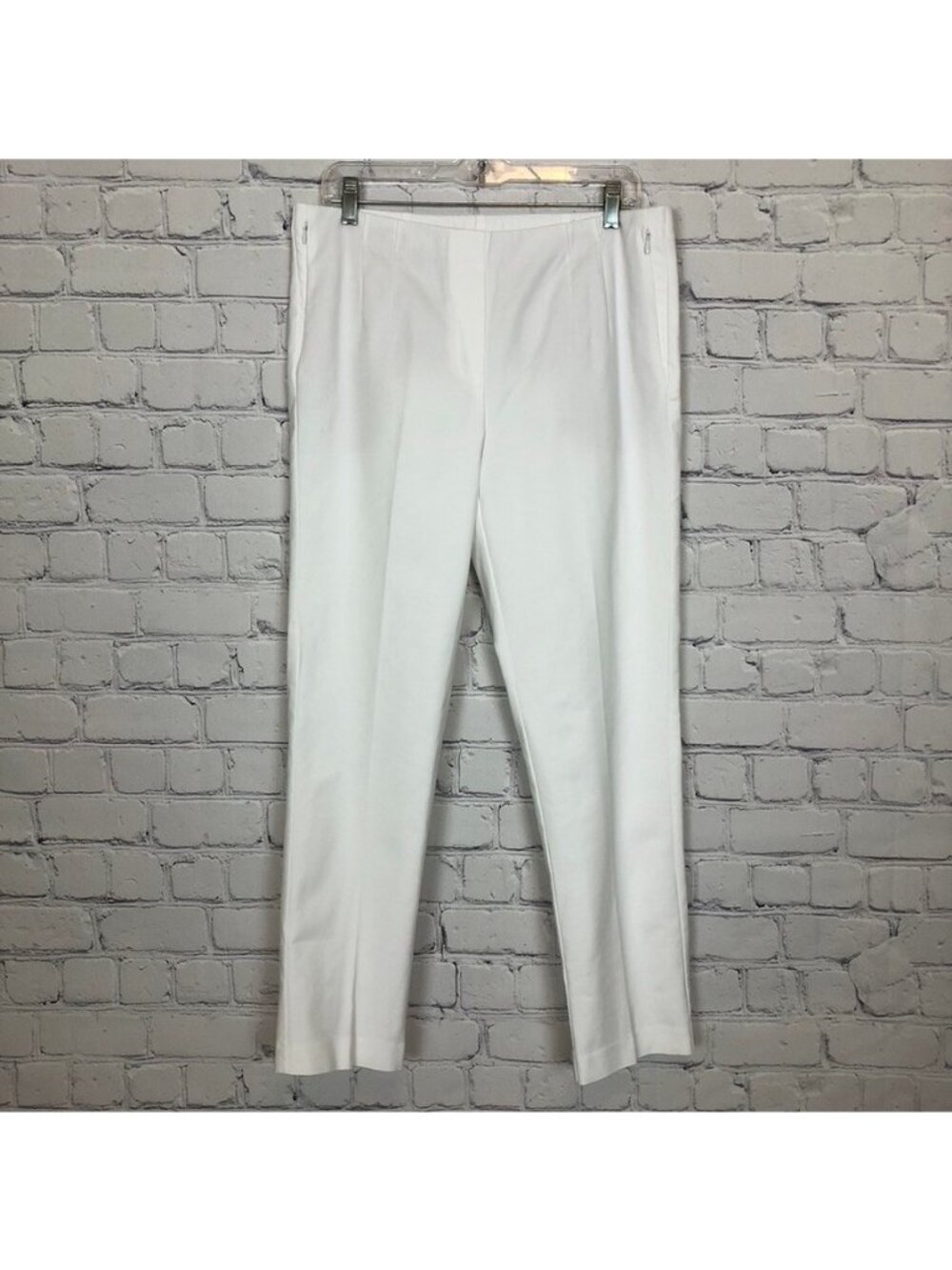NWT J Jill Versatile Cotton-Stretch Slim-Leg Pants Size 12 White